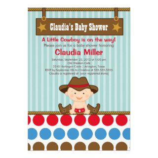 Cute Western Cowboy Baby Shower Invitation