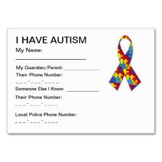 Autism ID cards Business Cards
