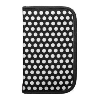 Polka dots black white retro spots pattern, gift planner