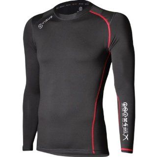 Virus SiO5X Stay Warm Compression Form Crew Neck Men's Long Sleeve Sportswear Shirt   Black / Small: Automotive