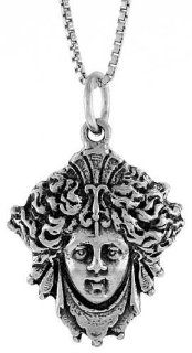Sterling Silver Medusa Pendant Charm 925 Greek Mythology Gorgon with 1.2mm Rope Chain 30 inch: Pendant Necklaces: Jewelry