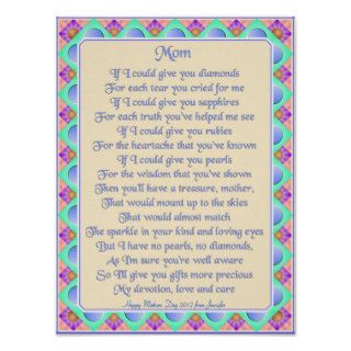 Personalized Art Deco Mother's Poem Print