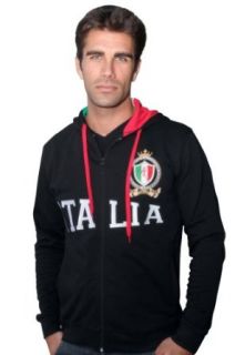 Absolute Rebellion Italia Men's Fashion Design Hoodie With Italia Embroidery   Small   Black at  Mens Clothing store