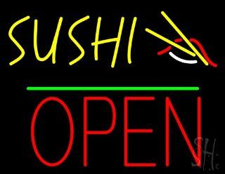 Sushi Block Open Green Line Neon Sign 24" Tall x 31" Wide x 3" Deep : Business And Store Signs : Office Products