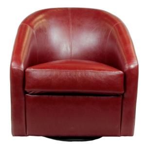 Elegant Home Fashions 30.5 in. W x 30.5 in. D x 33 in. H Red Colby Swivel Chair DISCONTINUED HDCH208RED
