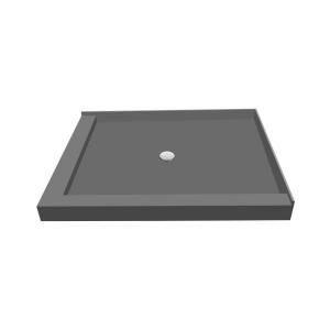 Redi Base 30 in. x 42 in. Double Threshold Shower Pan in Black with Center Drain P3042CDL PVC