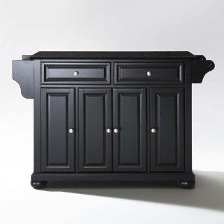 Crosley Furniture Alexandria Solid Black Granite Top Kitchen Island in Black Finish: Home & Kitchen