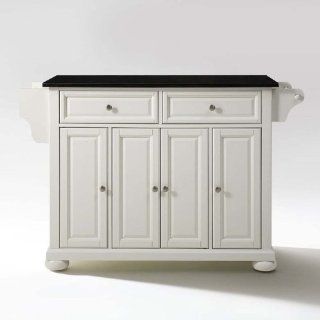 Crosley Furniture Alexandria Solid Black Granite Top Kitchen Island in White Finish: Home & Kitchen