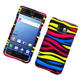 Rainbow Zebra Texture Faceplate Hard Plastic Protector Snap On Cover Case For Samsung Attain i777 Cell Phones & Accessories