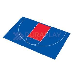 DuraPlay 45 ft. 11 in. x 29 ft. 11 in. Half Court Basketball Kit 8H   Royal Blue/Red