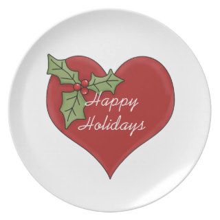 Red Winter Heart Holiday Plate
