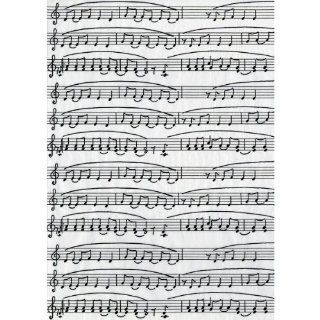 Decoupage Paper "White Black Music Sheets 468": Office Products