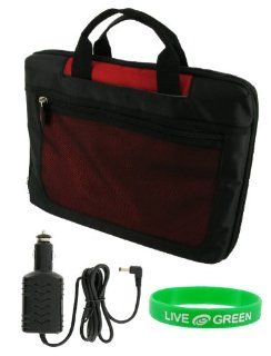Acer Aspire One AOD150 1920 10.1 Inch Lightweight Checkpoint Friendly Netbook Bag with Car Charger   Red Black: Computers & Accessories