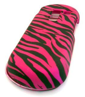 Samsung R455c Straight Talk Hot Pink Zebra HARD Rubberized Feel Rubber Coated Case Skin Cover Protector: Cell Phones & Accessories