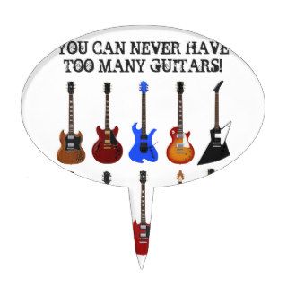 You Can Never Have Too Many Guitars! Cake Pick