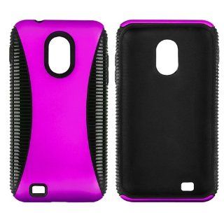 CommonByte For Samsung Galaxy S2 Epic Touch 4G D710 Purple Hybrid 2pc Hard Soft Case Cover: Cell Phones & Accessories
