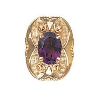 14 Karat Gold Amethyst Slide GS456 AMY: Charms: Jewelry