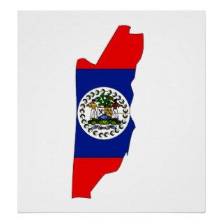 Belize Flag Map full size Print