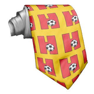 Letter H in Soccer Red Monogram Tie
