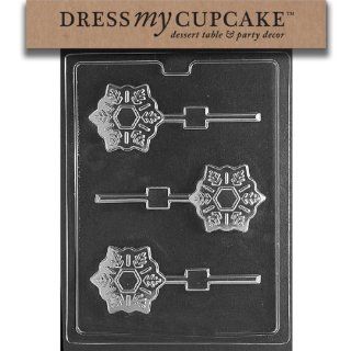 Dress My Cupcake DMCC459SET Chocolate Candy Mold, Snowflake Lollipop, Set of 6: Kitchen & Dining