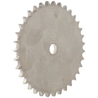 Martin Roller Chain Sprocket, Stainless Steel, Reboreable, Type A Hub, Single Strand, 60 Chain Size, 0.75" Pitch, 35 Teeth, 0.938" Bore Dia., 8.783" OD, 0.459" Width: Industrial & Scientific