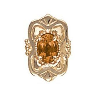 14 Karat Gold Citrine Slide GS459 CIT: Charms: Jewelry