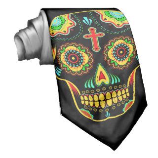Sugar skull full color custom tie