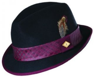 Stacy Adams Men's Stingy Wool Fedora Hat (S/M, Black) at  Mens Clothing store: