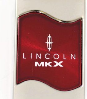 Lincoln MKX Rectangular Wave Red Key Fob Authentic Logo Key Chain Key Ring Keychain Lanyard: Automotive