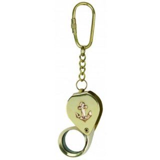 Solid Brass Anchor Magnifier Key Chain 4"   Nautical Decor   Nautical Home Decoration: Toys & Games