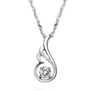 Handmade Jewelry Crystal Pendant White Gold Plated Necklace: Jewelry