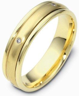 Unique Yellow 14 Karat Gold SPINNING Diamond Wedding Band Ring: Jewelry