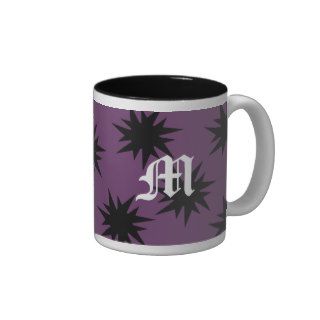 Gothic Tattoo Thistle Design Purple Monogram Mug