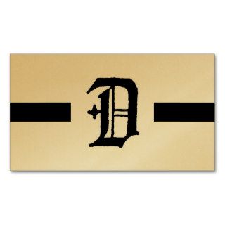 Gothic Letter "D" Classic English Initial Business Card