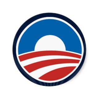 Obama O Logo with Blue Round Stickers