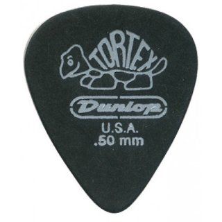 Dunlop 488P50 .50mm Tortex Pitch Black Guitar Picks, 12 Pack: Musical Instruments
