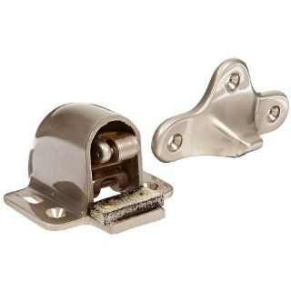 Rockwood 491.15 Brass Floor Mount Automatic Door Holder with Stop, Satin Nickel Plated Clear Coated Finish, 1/2" or Less Door to Floor Clearance, Includes Fasteners for Use with Solid Wood Doors and Wood Floors Industrial Hardware Industrial & S