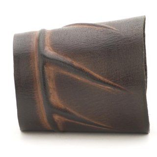 Brown 85 mm men tribal hand cuff leather wristband bracelet by 81stgeneration: Jewelry