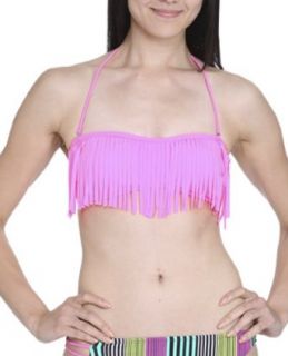 Wet Seal Women's Solid Fringe Bandeau XL Hot Pink at  Womens Clothing store