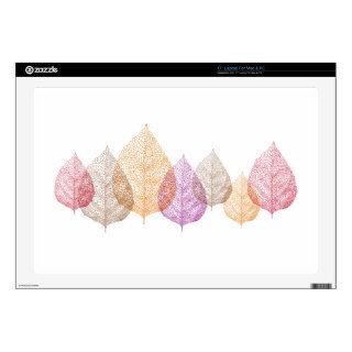 Colorful autumn vein leaves, art illustration 17" laptop skins