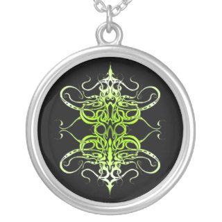 Empire Tribal Tattoo   green on black Pendants