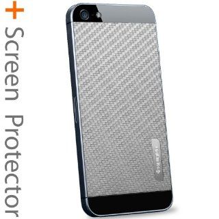 SPIGEN SGP iPhone 5 Skin Decal Steinheil [Skin Guard] [Carbon Gray] Sticker Protector Anti Fingerprint Matte [2 PACK] + Clear Front and Back Protector Steinheil + Metal Sticker for the NEW iPhone 5S and iPhone 5   Carbon Gray: Cell Phones & Accessories