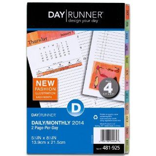 Day Runner 2014 Inspired! Two Pages Per Day Planner Refill, 5.5 x 8.5 Inches (481 925) : Daily Planner Refill : Office Products