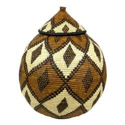 One of a Kind Ukhamba Beer Basket (South Africa) Global Crafts Baskets & Bowls