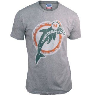 Miami Dolphins Men's Retro Vintage T Shirt (Heather, Medium) [Sports] : Fashion T Shirts : Sports & Outdoors