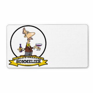 WORLDS GREATEST SOMMELIER CARTOON PERSONALIZED SHIPPING LABEL