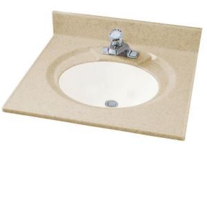 American Standard Astra Lav 25 in. Cultured Marble Single Basin Vanity Top in Sand Granite with White Basin CMA8254.673