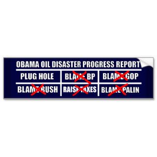Obama Oil Disaster Scorecard Bumper Sticker