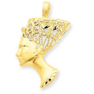 14K Yellow Gold Nefertiti Polished Charm Pendant 29mmx19mm: Jewelry