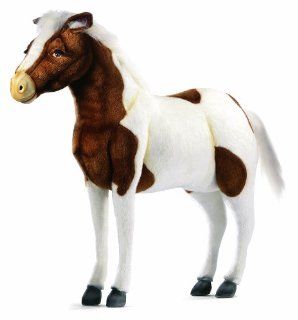 Hansa Ride On Shetland Pony Stuffed Plush Animal, Brown & White: Toys & Games